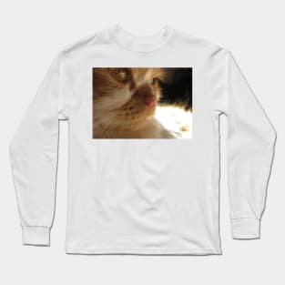 Closeup Cute Cat Side Profile Photography Long Sleeve T-Shirt